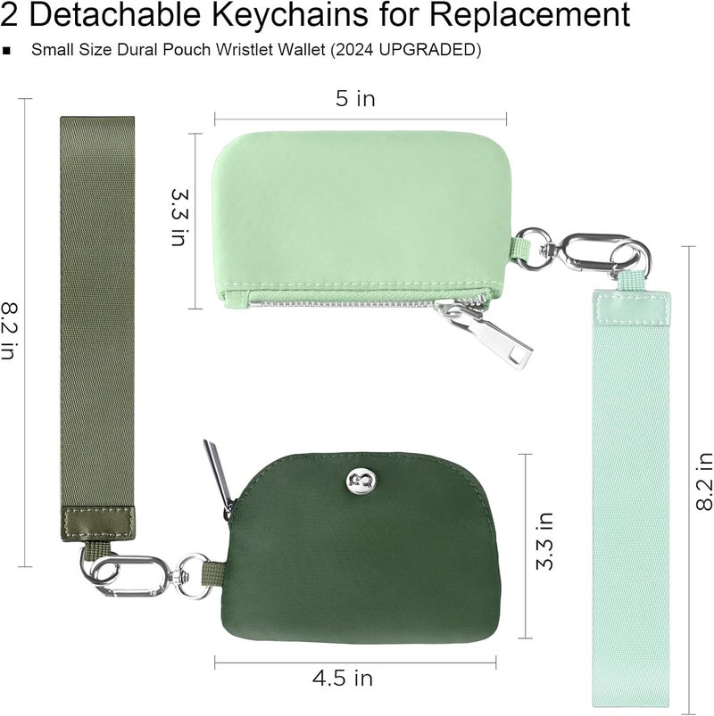 Babysun Mini Zip Around Dual Pouch Wristlet With 2 Straps Wristlet Keychain Wallet for Women Coin Purse Small Cute for Teen Girl - Image 2